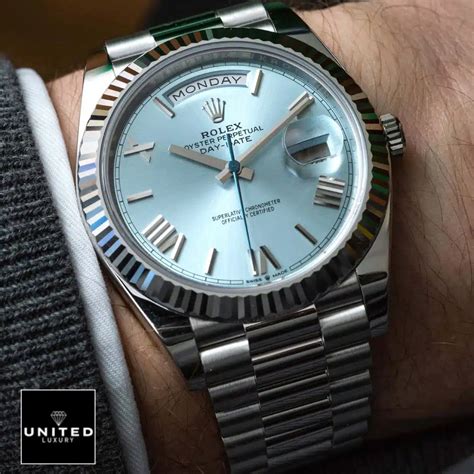 rolex day date ice blue replica|rolex day date 40 series.